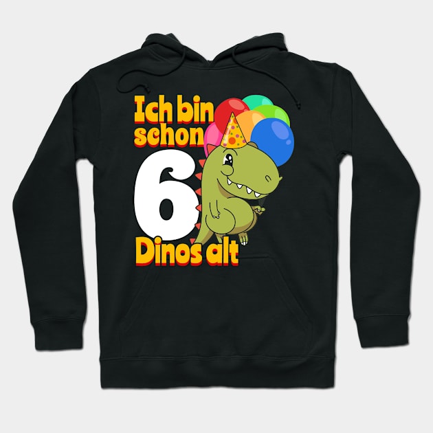 Children 6th birthday Dino children birthday present Hoodie by 2blackcherries